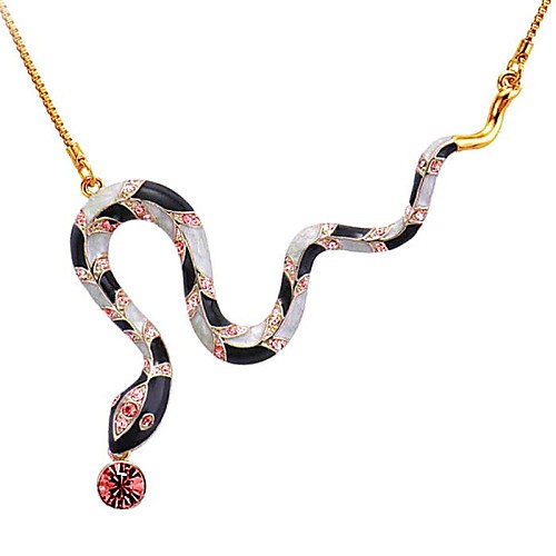 u7 эмаль змея 18k реальное позолоченные заявление колье ожерелье цепь для женщин