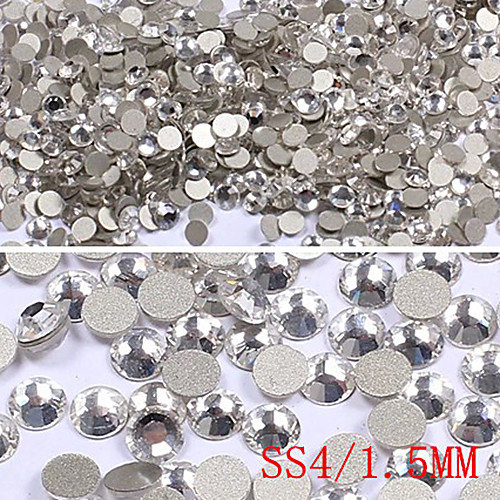 1440PCS Половина Круглый плоским База горный хрусталь Nail Art Декорация (1.5mm)