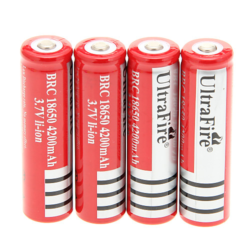 UItraFire BRC 4200mAh батареи 18650 (4шт)  4 шт / лота жесткого пластика батареи Коробка для хранения для аккумуляторов 18650