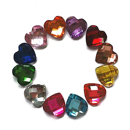 24PCS Mixs Цвет Блеск Любовь Rhinestone ногтей искусство украшения