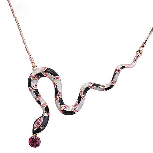Viennois  Мода Змея Дизайн Роуз Позолоченные элементы Swarovski кристаллические колье ожерелье 1 шт