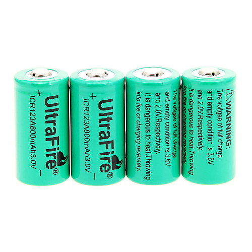 UItraFire ICR 800mAh 123A батареи (4шт)