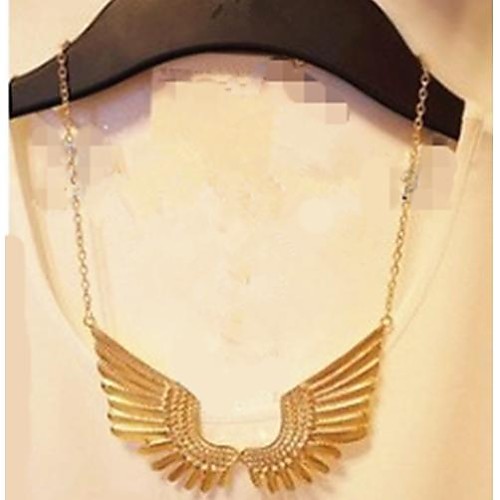 Зарплату Атмосферное качество металла Angel Wings Личность Женский золотое ожерелье