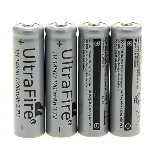 UItraFire TR 1200mAh 14500 батарей (4шт)  4 шт / лота жесткого пластика Батарея Коробка для 14500 батарей