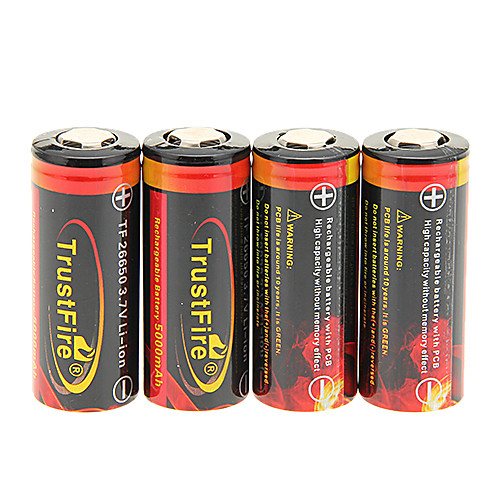 TrustFire 5000mAh 26650 батарея с Перегрузка защиты (4шт)