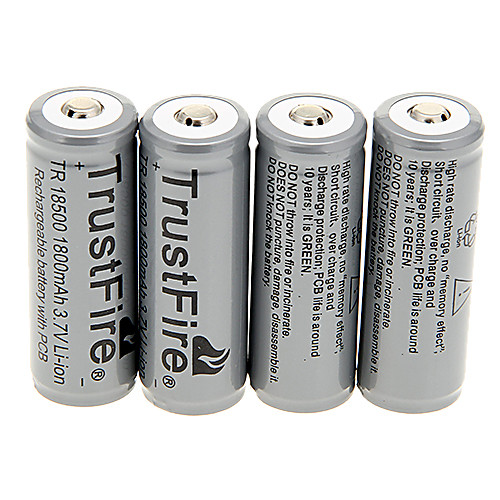 TrustFire TR 1800mAh 18500 батарея с Перегрузка защиты (4шт)