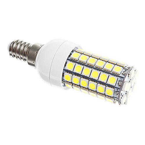 E14 5W 69x5050SMD 500-550LM 6000K холодный белый свет мозоли СИД лампа (220-240V)