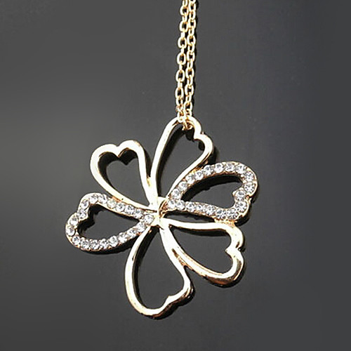 Классический формы цветка Diamanted сплава Кулон Ожерелье (золотой, серебряный) (1 шт)