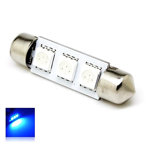 39mm 1W 3x5050SMD LED 50lm Blue Lights купола фестона номерного знака Лампа для автомобилей (DC 12V)