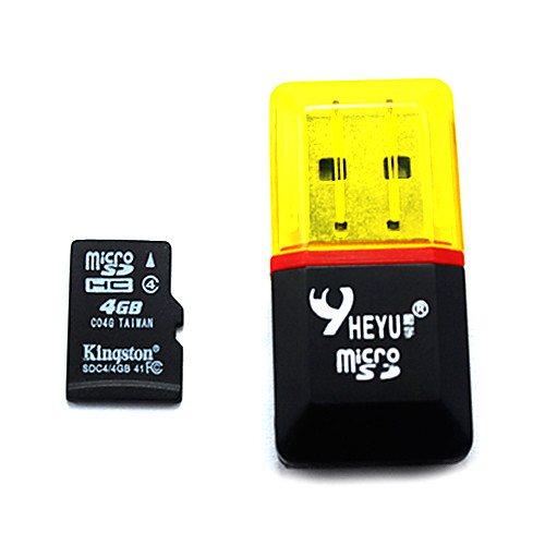 Kingston 4GB Class 4 MicroSDHC TF карты памяти Flash с SD SDHC адаптер и Reader USB карты