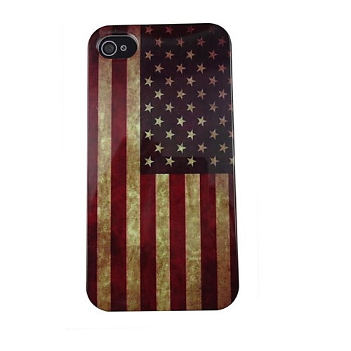 Ретро США флаг шаблон PC Back чехол для iPhone 4/4S