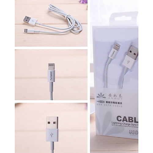 USB Освещение синхронизация данных / зарядный кабель для iPhone 5/5S100cm, (с упаковкой)