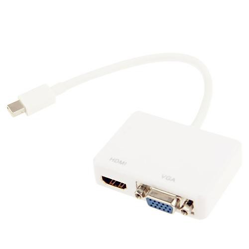 Mini DisplayPort мужчина к HDMI / VGA кабель Женский адаптер для MacBook