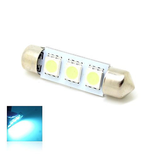 39mm 1W 3x5050 SMD LED 50lm Хрустальные Blue Lights купола фестона Освещение номерного знака Лампа для автомобилей (DC 12V)