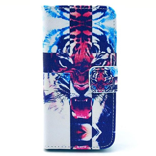 Крест Case Tiger Дизайн PU всего тела с карт памяти для IPhone 5C