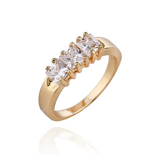 Women's New Fashion 18K Gold Plated Zircon Rings