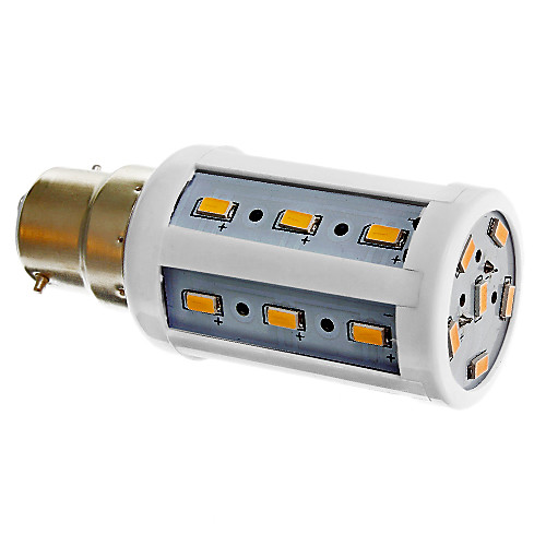 B22 5W 24x5730SMD 450LM 3000-3500K теплый белый свет мозоли СИД лампа (220)