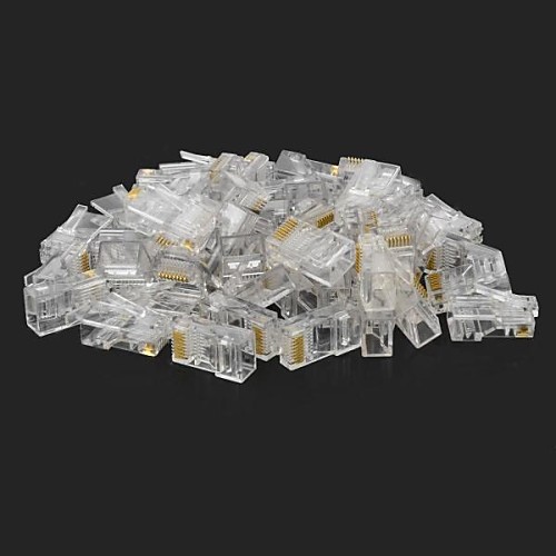 RJ45 8pin ABS Разъем Разъем Прозрачные 50 PCS