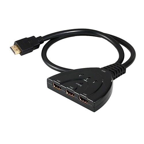 3 порта HDMI 1.3 Splitter Switcher 3x1 Авто Переключатель 3-В-1-Out с Пигтейл кабель Бесплатная доставка