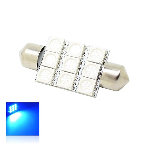 39мм 2W 9x5050 SMD LED 180LM Blue Lights купола фестона чтение карты номерных лампа для автомобилей (DC 12V)