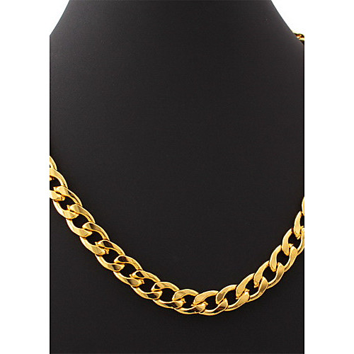 u7 мужская 18k коренастый золота заполнены хип-хоп большой ожерелье позолоченный Фигаро Цепи для мужчин 11мм 55см