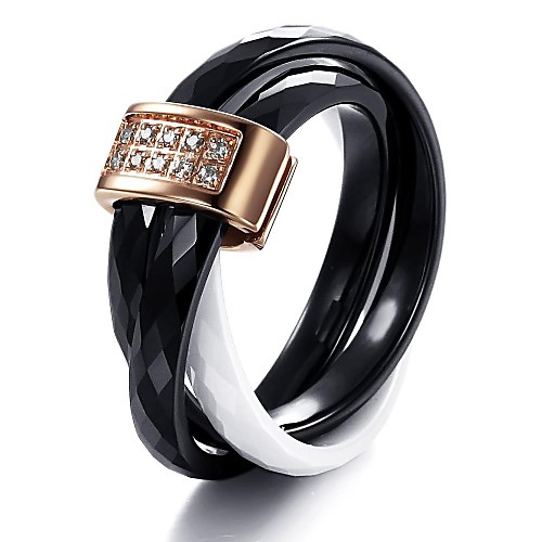 Fashion Design Black Color Ceramic Ring