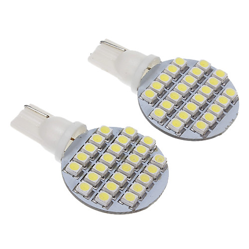 T10 3W 24-светодиодный 240LM 6000K 3528SMD холодный белый свет Светодиодные лампы для автомобилей (12V, 2шт)