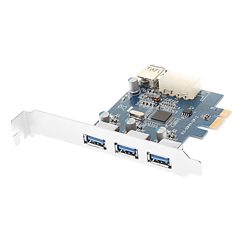 SuperSpeed USB 3.0 PCI Express (x1) (3x Ext  1x Интеллект) с Molex Connector (Чипсет: NEC720201)