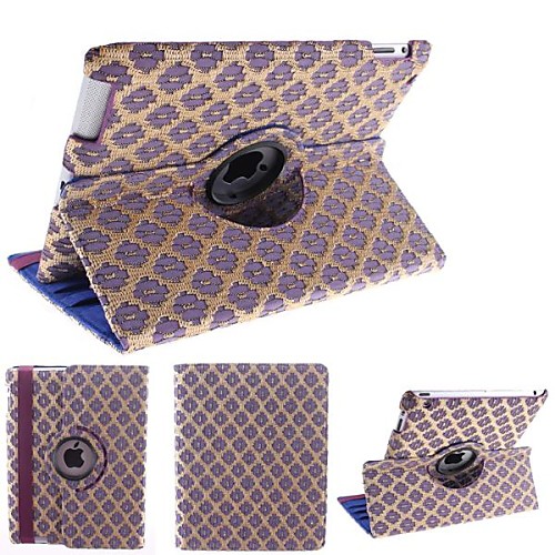 Grid Design 360 Degree Rotating Textile Ful Body Case with Stand for iPad 2/3/4(Assorted Colors)