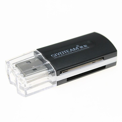 SIYOTEAM-SY-596 4-в-1 Универсальный USB 2.0 Пластиковые кард-ридер для MS/M2/SD/MicroSD карты