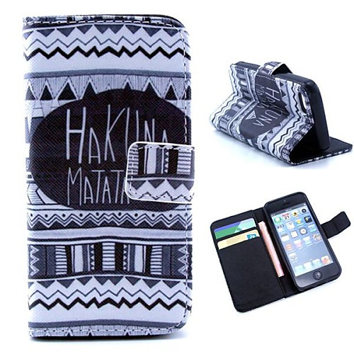 Tribal Carpets with English Letters Pattern PU Leather Full Body Case with Stand and Money Holder for iPhone 5C