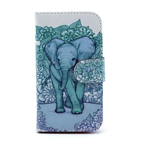 Blue Background Elephant Pattern PU Leather Full Body Case with Stand for Motorola MOTO G