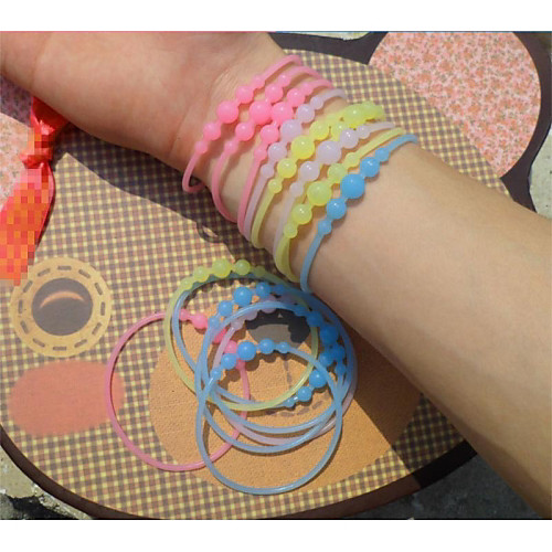 Luminous with Silica Gel Hand Ring Translucent Fluorescent Color Bracelets (Color Random)