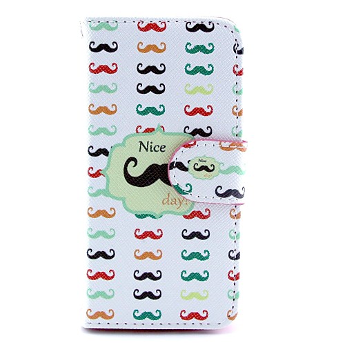 Nice Moustache Pattern PU Leather Full Body Case for iPhone 5C