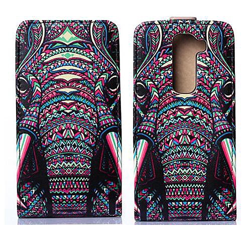 Colorful Elephant Head Pattern PU Leather Full Body Case with Card Slot for LG G2 Mini