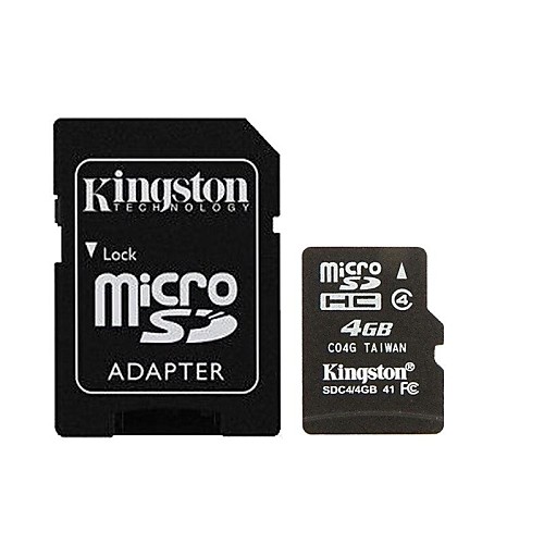 Kingston 4gb класс MicroSDHC 4 карты флэш-памяти с SD адаптером