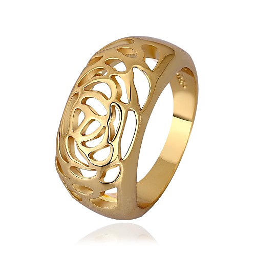 Fashion Circular Hollow Gold Plate Women's Ring (1 Pcs)