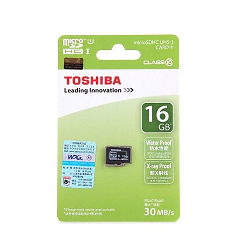 Toshiba 16gb CLASS10 UHS-1 MicroSDHC TF карты памяти 30 Мб / с водонепроницаемым