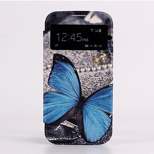 Автоматическое выключение / звонок Blue Butterfly Skylight дизайн корпуса Кожа всего тела для Samsung Galaxy S4 i9500