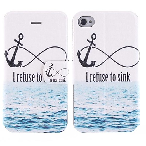 I Refuse To Sink PU Full Body Case with Card Slot for iPhone 4/4S