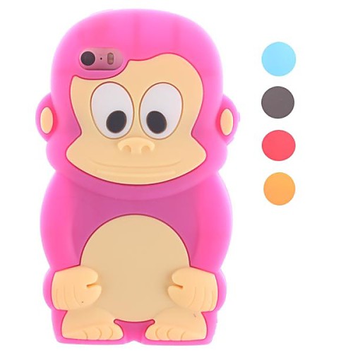 Cute Little Monkey Is Designed Silicone Soft Case for iPhone 4/4S (Assorted Colors)