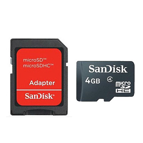 Подлинная SanDisk Micro SDHC TF карта с SD адаптером (4 Гб)