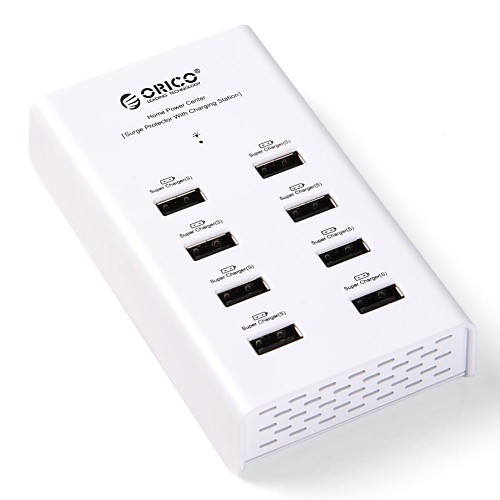 ORICO DUB-8П 8-портовый Зарядное устройство с помощью смарт-5V19.2A96W USB Detect IC мобильных и планшетных устройств