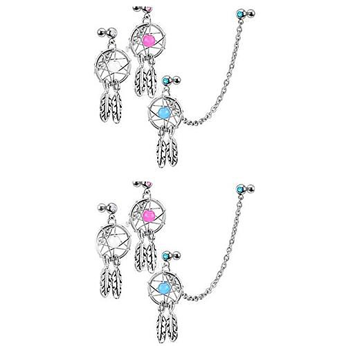 lureme316l хирургическое титана стали Crystal Dream Catcher отложения солей earpins (ассорти цветов)