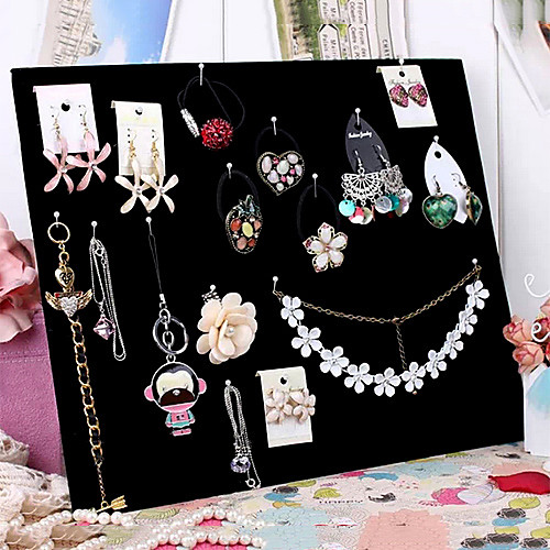 Classic Multifunctional Necklace Jewelry Empty Board Black Paper Flannelette Jewelry Displays(1 Pc)