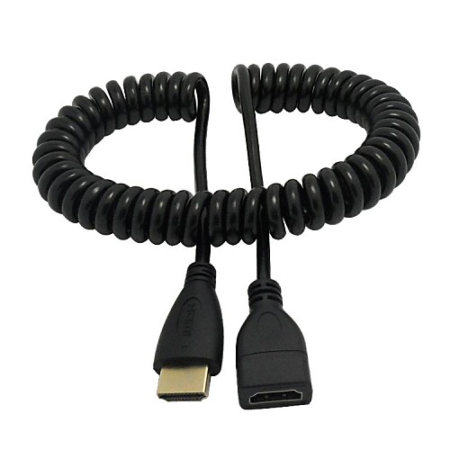 HDMI v1.4 мужчины к HDMI v1.4 женский позолоченный весной выдвижной шнур бесплатную доставку