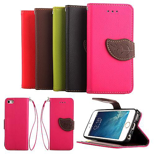 KARZEA Leaf Mixed Colors TPU Leather Full Body With Stand for iPhone 5/5S (Assorted Colors)