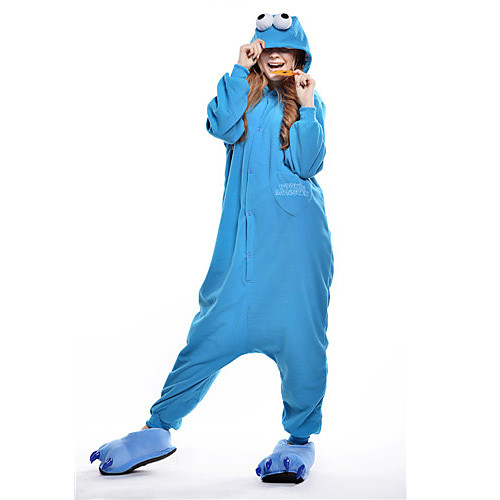 Новый монстр Косплей Улица Сезам Cookie флиса взрослых Kigurumi пижамы