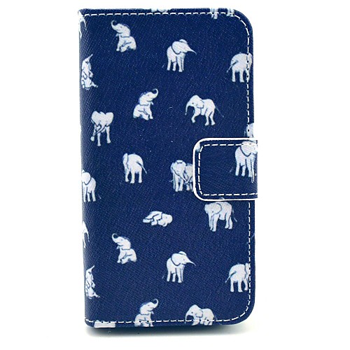 Indian Elephant Pattern PU Leather Full Body Case with Stand for iPhone 4/4S