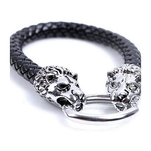 Men's Double Leopard Snake Leather Bangle